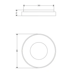 Plafon LED 24W czarny ESPINO z pilotem 38,5 cm