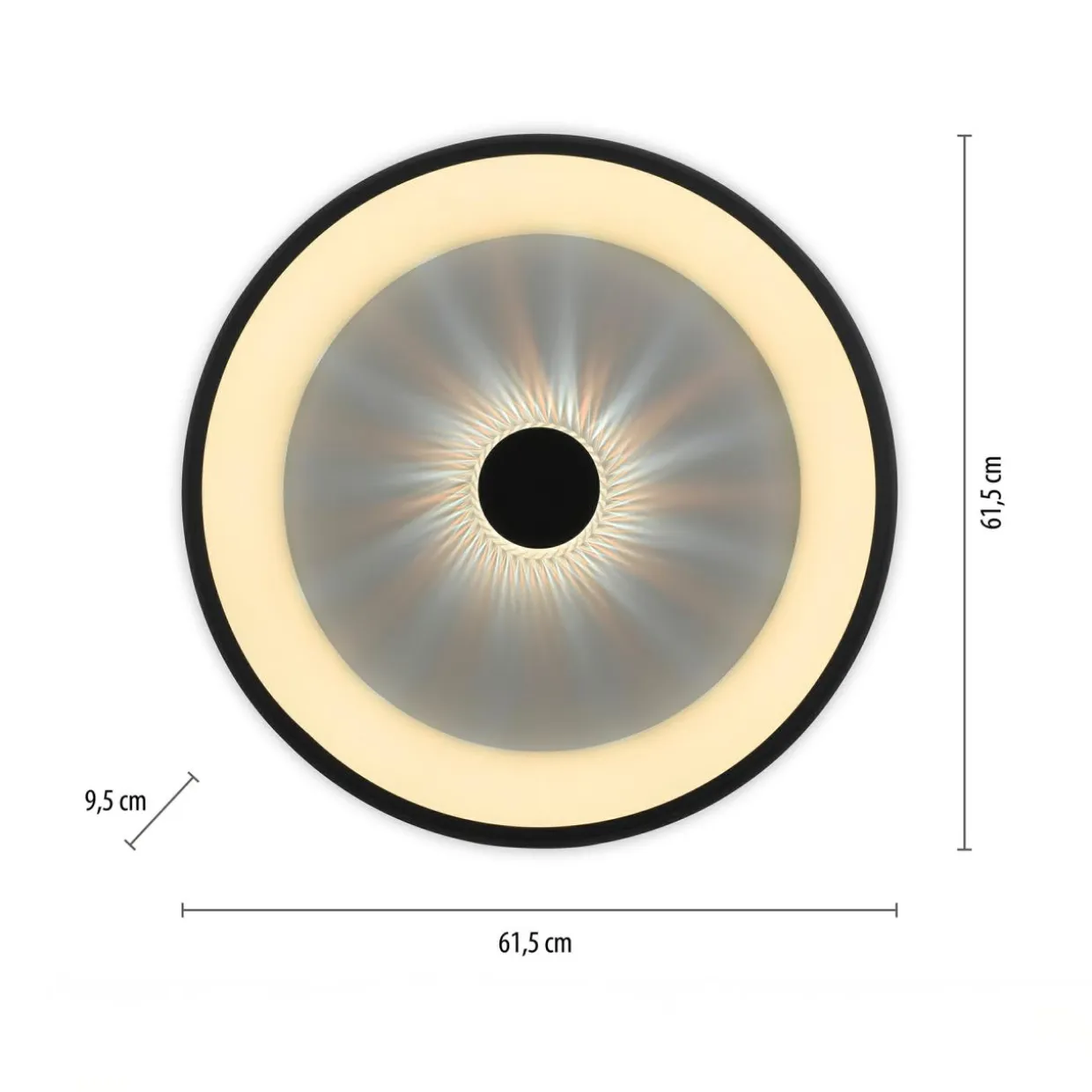 Plafon LED 37W czarny VERTIGO z pilotem fi 61,5 cm