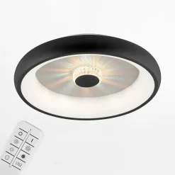 Plafon LED 29W czarny VERTIGO z pilotem fi 46,5 cm