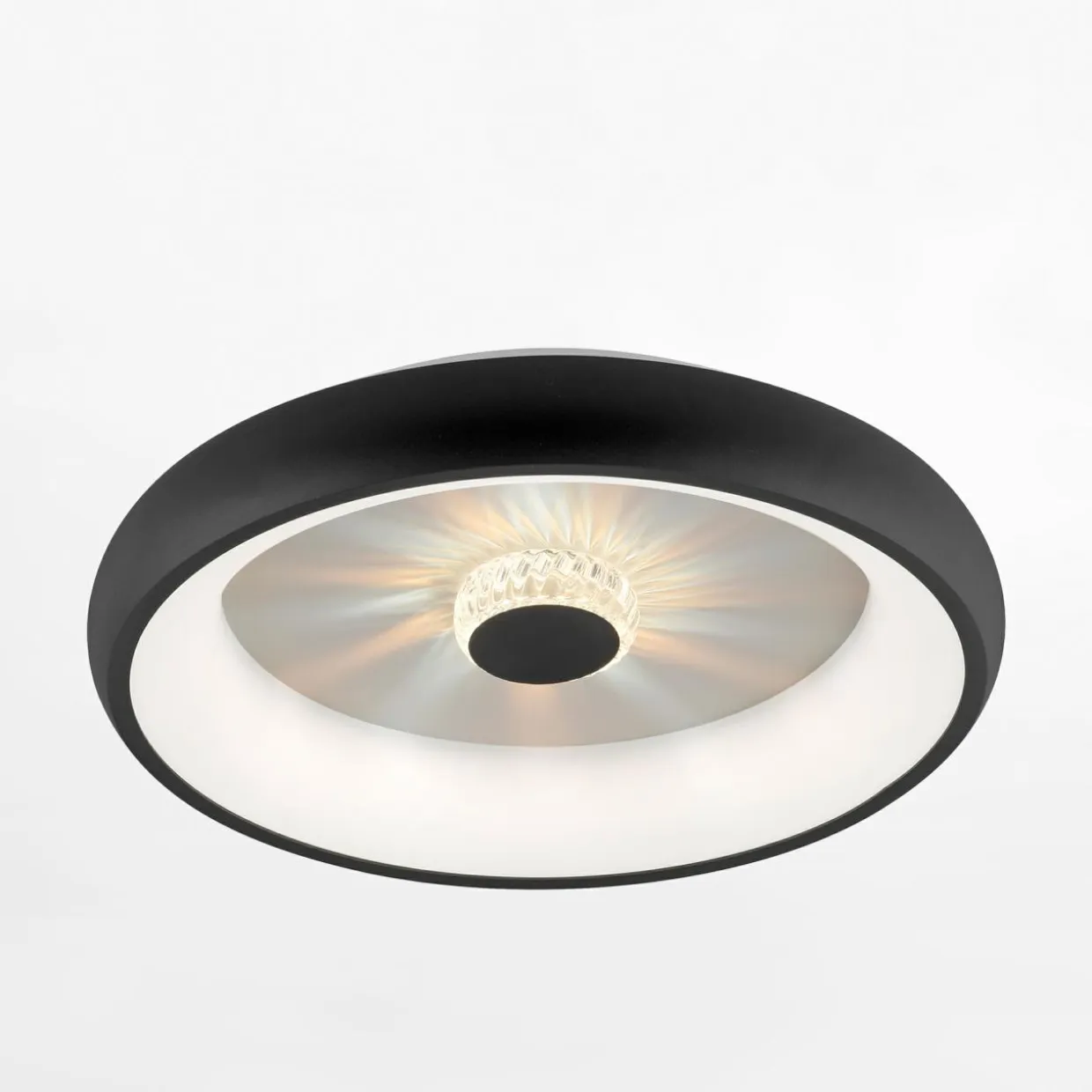 Plafon LED 29W czarny VERTIGO z pilotem fi 46,5 cm