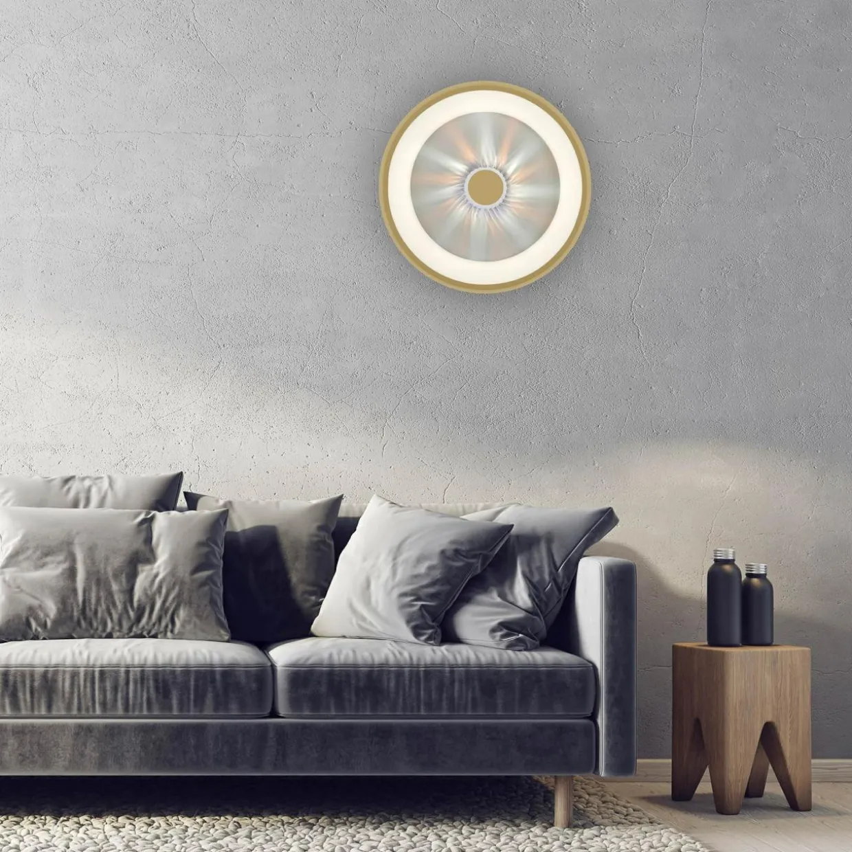 Plafon LED 37W złoty VERTIGO z pilotem fi 61,5 cm