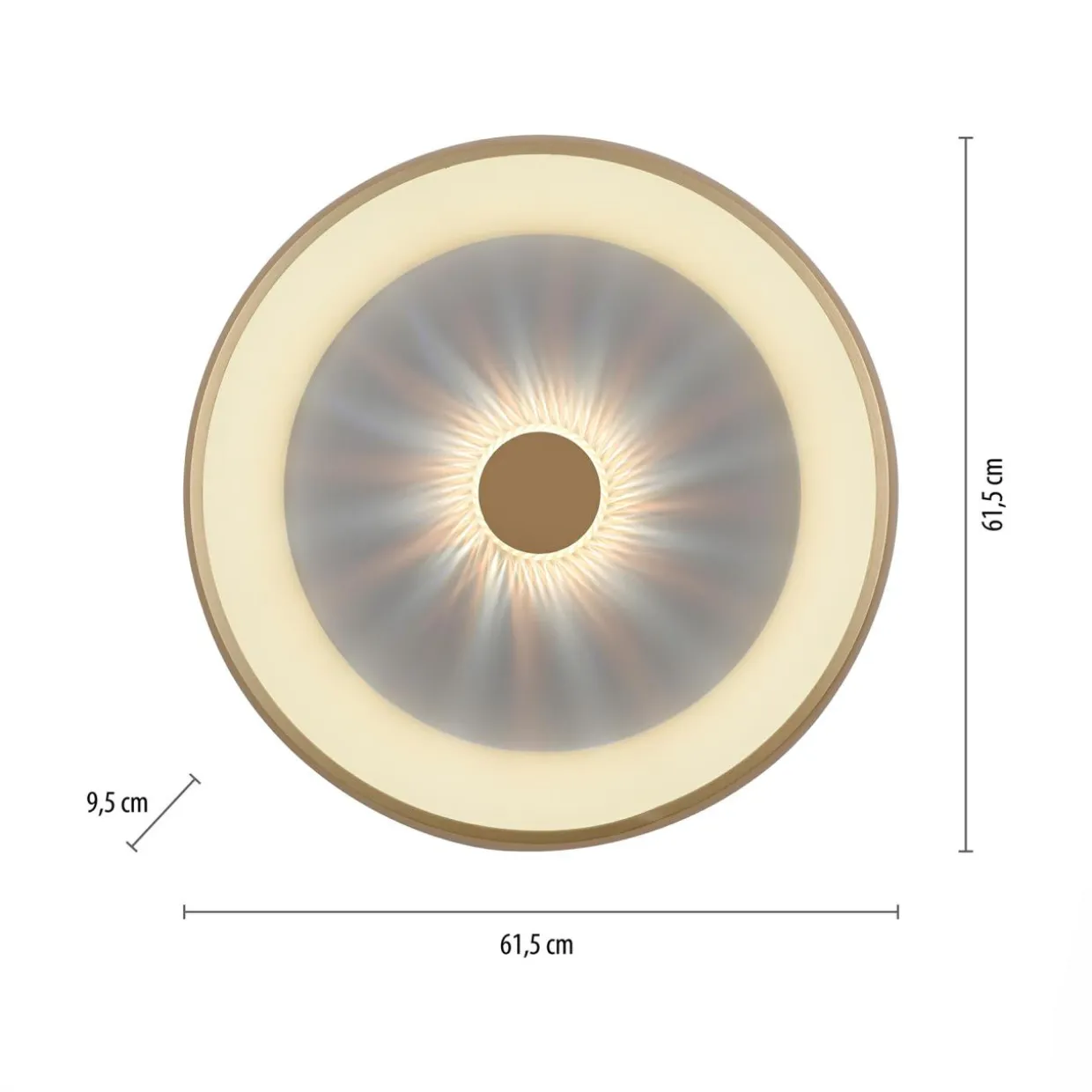 Plafon LED 37W złoty VERTIGO z pilotem fi 61,5 cm