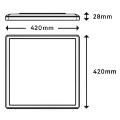 Plafon SLIM LED z pilotem biały 42x42 cm