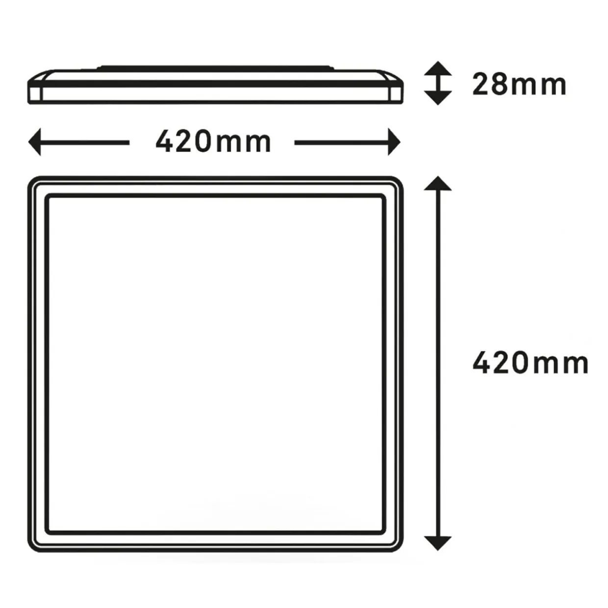 Plafon SLIM LED z pilotem biały 42x42 cm