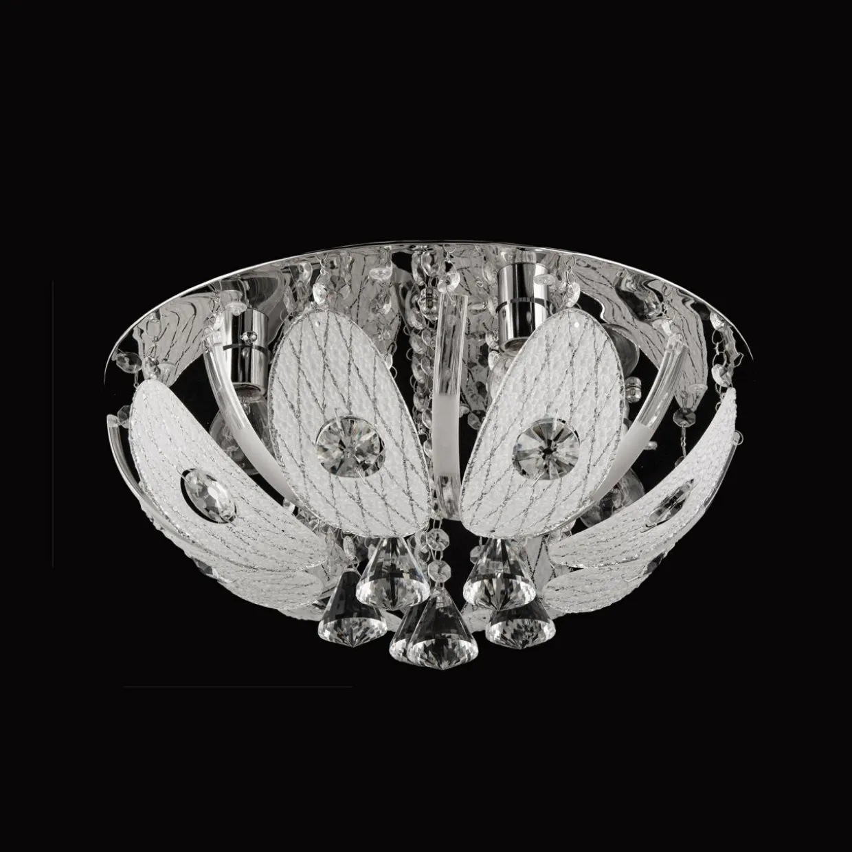 Plafoniera glamour LED chrom fi 40 cm z pilotem