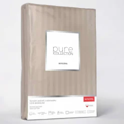 Pościel bawełniana adamaszek taupe PURE 220x200 cm