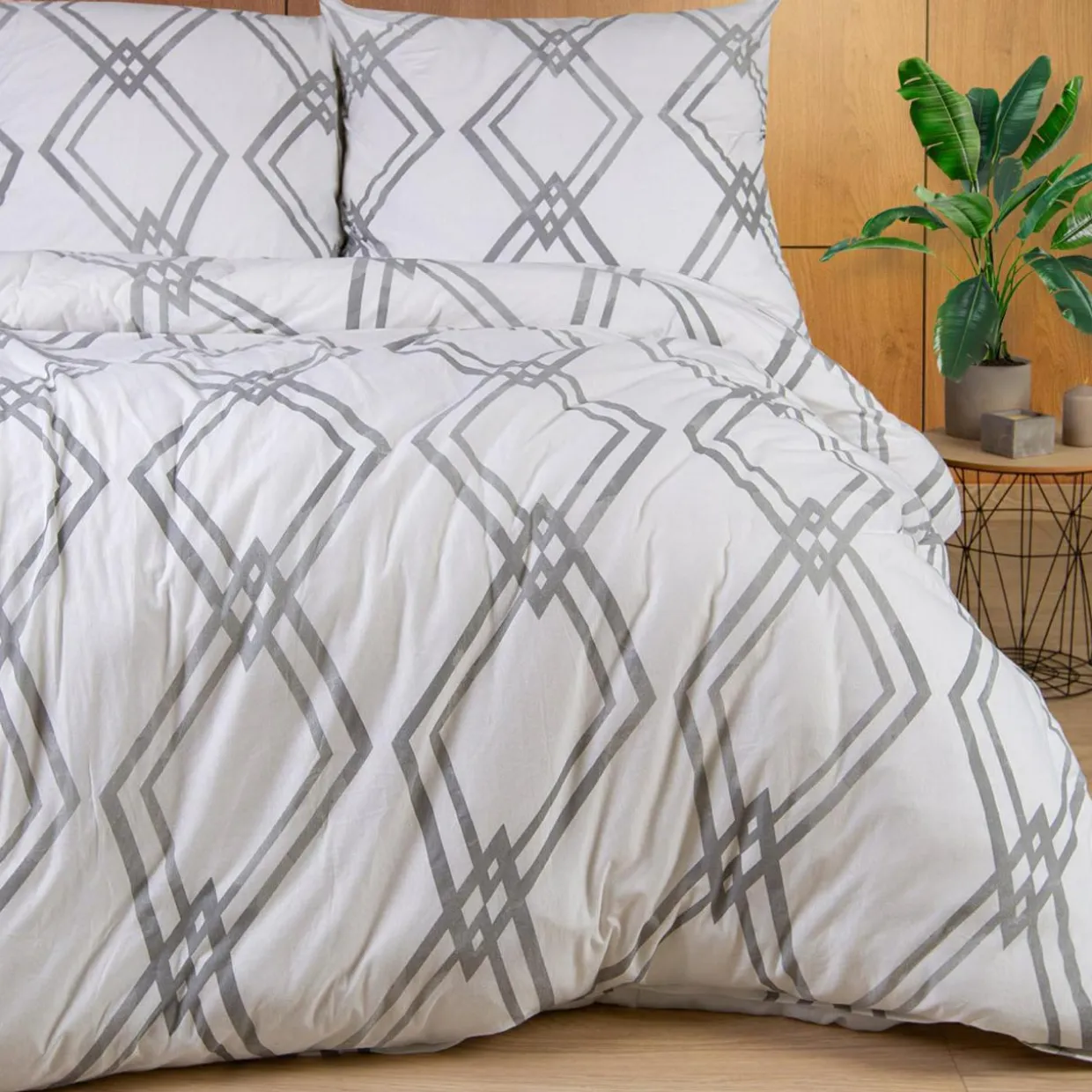 Pościel bawełniana geometryczna JERSEYLOVE 160x200 cm