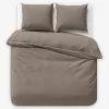Pościel z makosatyny taupe PURE 160x200 cm