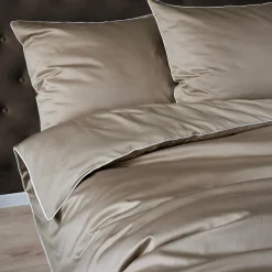Pościel z makosatyny taupe PURE 160x200 cm