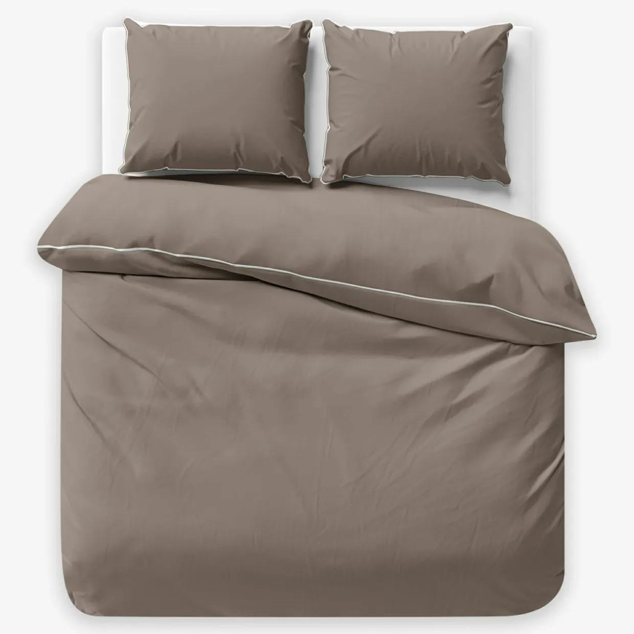 Pościel z makosatyny taupe PURE 220x200 cm