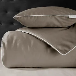 Pościel z makosatyny taupe PURE 140x200 cm
