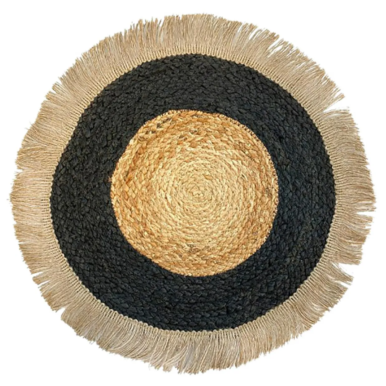 Podkładka na stół boho czarno-beżowa 36 cm