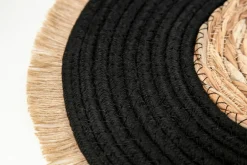 Podkładka na stół boho czarno-beżowa 36 cm