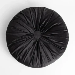 Poduszka dekoracyjna okrągła czarna SELMA 40 cm