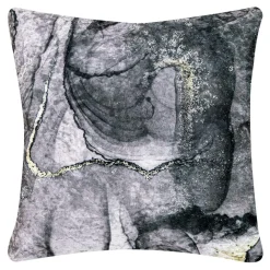 Poduszka dekoracyjna szara GEODY CRUSH 45x45 cm