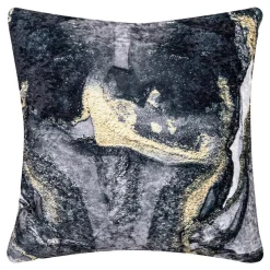 Poduszka dekoracyjna szara GEODY CRUSH 45x45 cm