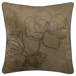 Poduszka dekoracyjna zielona FLOWER LINE 45x45 cm