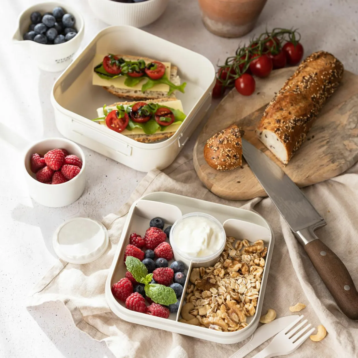 Pojemnik lunchbox z przegródkami zielony LIDO 1,6l