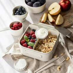 Pojemnik lunchbox z przegródkami biały LIDO 1,6l