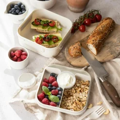 Pojemnik lunchbox z przegródkami biały LIDO 1,6l