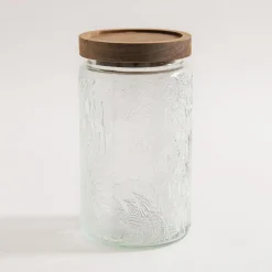 Pojemnik szklany z akacjową pokrywką 1000 ml