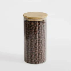 Pojemnik szklany z bambusową pokrywką 1300 ml