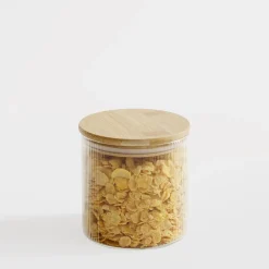 Pojemnik szklany z bambusową pokrywką 600 ml