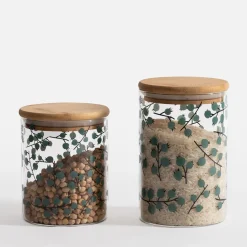 Pojemnik szklany z bambusową pokrywką 850 ml