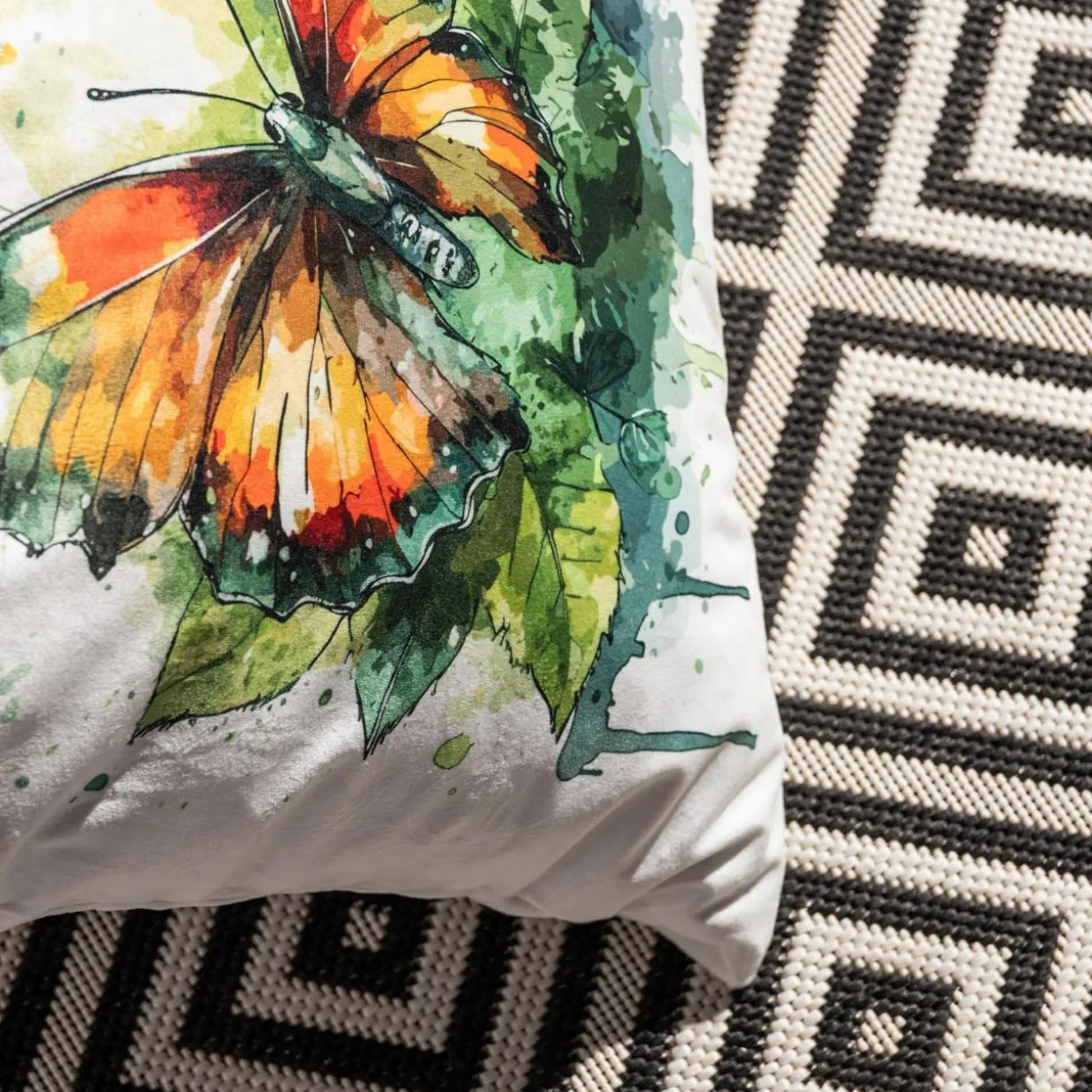 Poszewka dekoracyjna MOTYL biała OLIVE 45x45 cm