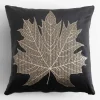 Poszewka dekoracyjna w złoty liść czarna MAPLE 45x45 cm