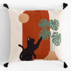 Poszewka dekoracyjna z kwiatem CATS 45x45 cm