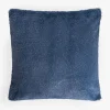 Poszewka futrzasta glamour ciemnoniebieska SHINE 45x45 cm