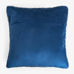 Poszewka futrzasta glamour ciemnoniebieska SHINE 45x45 cm