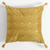 Poszewka welurowa musztardowa CASSIA 45x45 cm