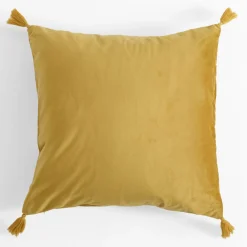 Poszewka welurowa musztardowa CASSIA 45x45 cm