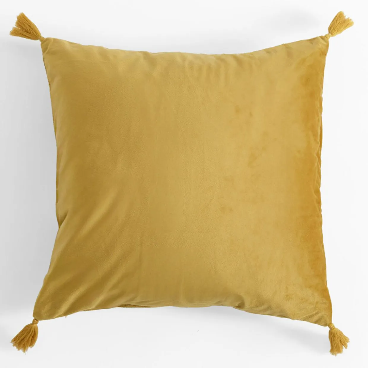 Poszewka welurowa musztardowa CASSIA 45x45 cm