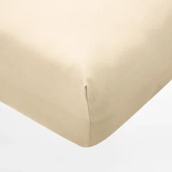 Prześcieradło jasnobeżowe JERSEY z gumką 90x200 cm