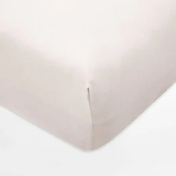 Prześcieradło jersey z gumką beżowe IVETTE 160x200 cm