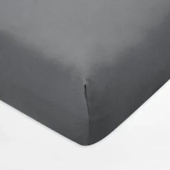 Prześcieradło jersey z gumką ciemnoszare IVETTE 200x220 cm