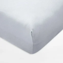 Prześcieradło jersey z gumką jasnoszare IVETTE 160x200 cm