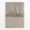 Prześcieradło satynowe z gumką taupe PURE 220x200 cm