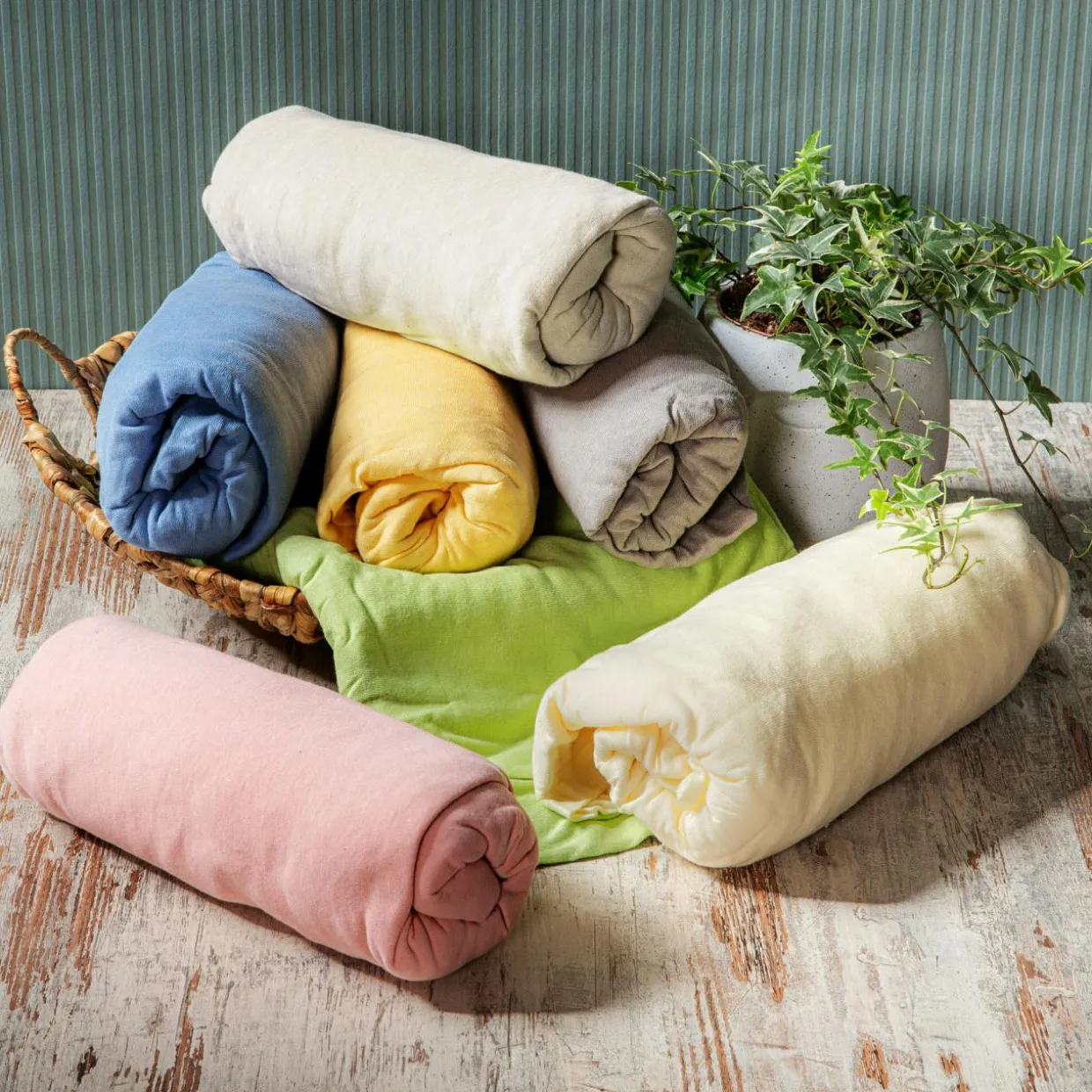 Prześcieradło z gumką zielone 160x200 cm