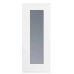 Przeszklony front drzwi PIANO 40x98 biały mat