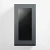 Przeszklony front drzwi PIANO PLUS 40x76,5 szary stalowy mat