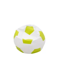 Puf piłka biało-limonkowy SPORT L