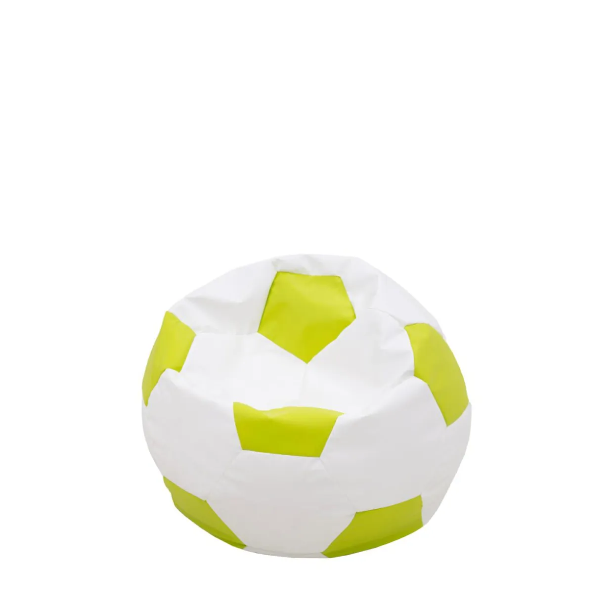 Puf piłka biało-limonkowy SPORT L