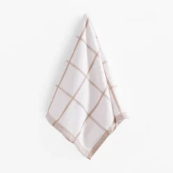 Ręcznik kuchenny egipski biało-beżowy KRATKA 50x70 cm