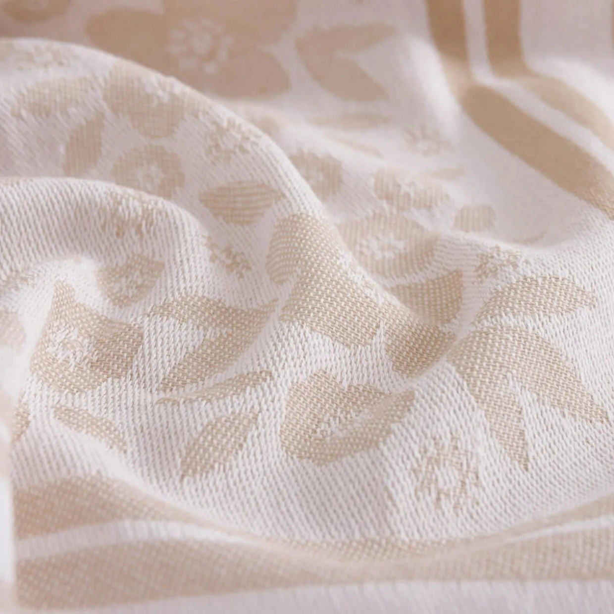 Ręcznik kuchenny egipski beżowy FIOŁKA 50x70 cm