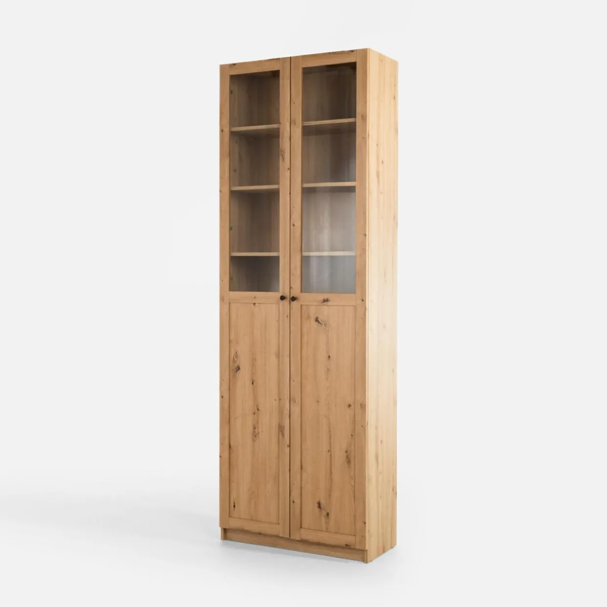 Regał zamknięty z witryną BEN dąb artisan