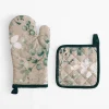Rękawica kuchenna z podkładką w listki NICOLE COLLECTION